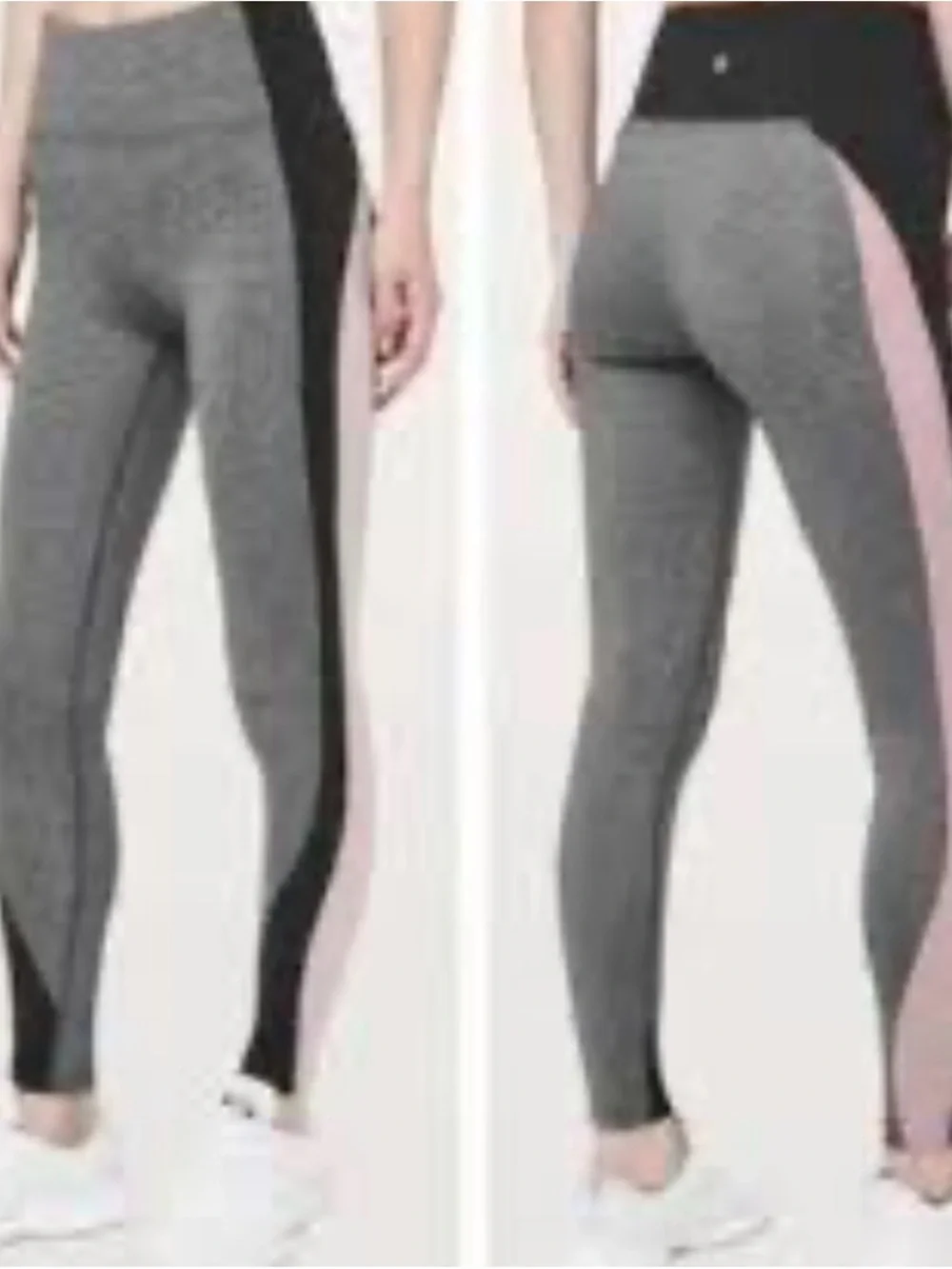 lululemon athletica Gray Leggings with Black & Pink Side Panels